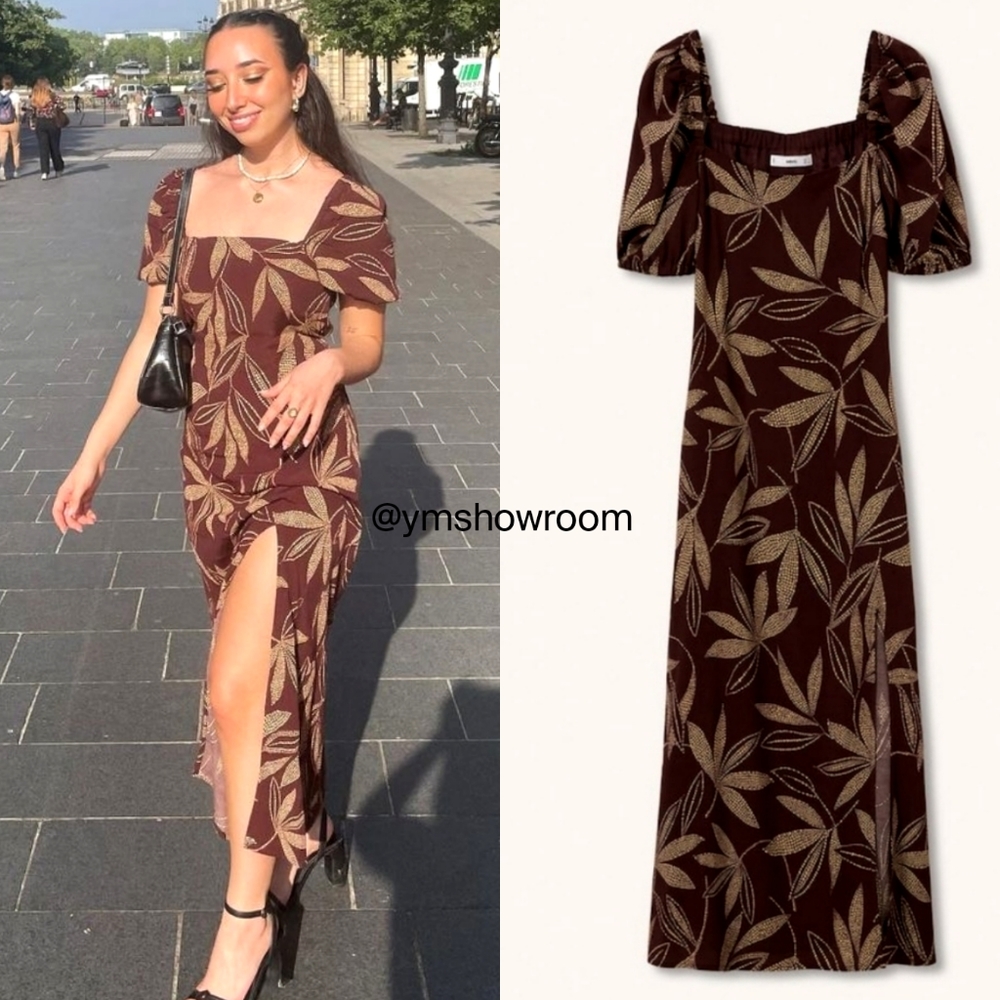MANGO Slit midi dress